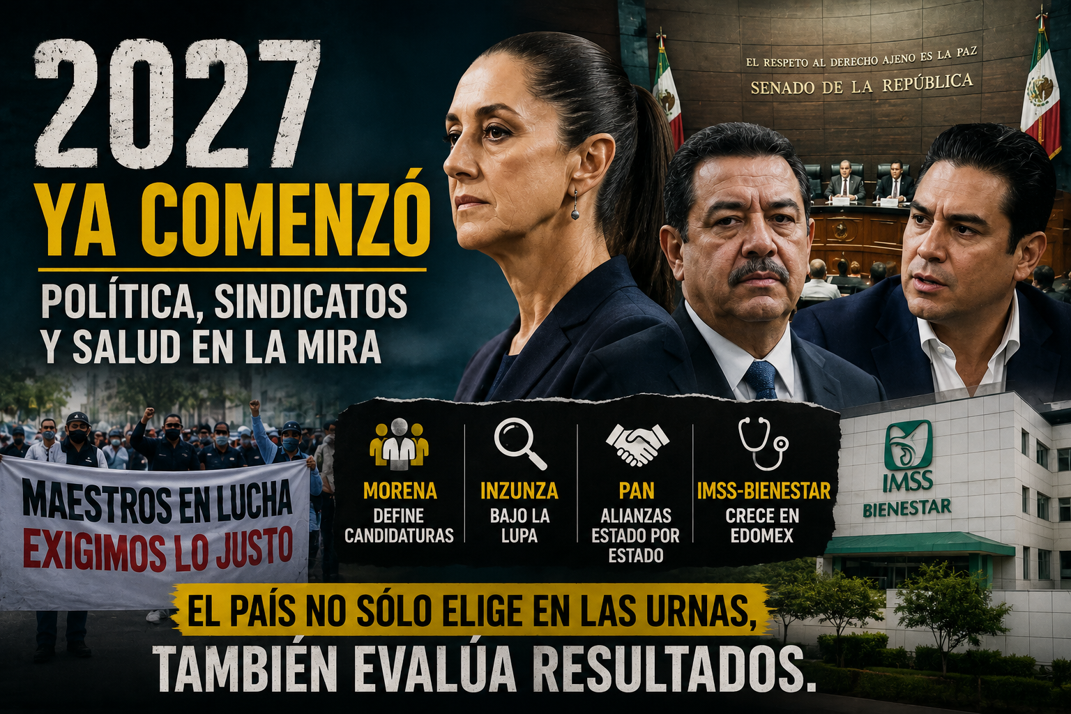 2027 ya comenzó: Morena ordena filas, PAN redefine alianzas y los sindicatos elevan la presión
